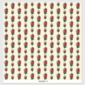 Dollhouse Wallpaper kleinschalige strepen en rozen Sticker (Vel)