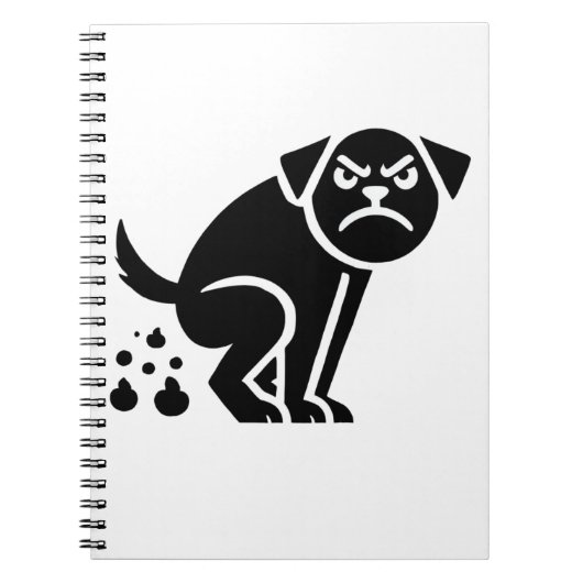 Dollig Grappige Dolle Poepende Hond Notitieboek (Voorkant)