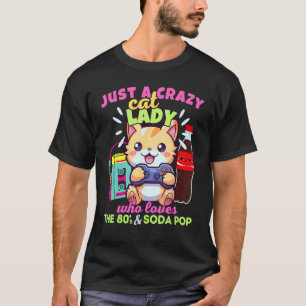 Dollige Kat Vrouw Die Van Gamen Houdt Frisdrank & T-shirt