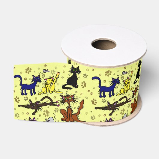 Dollige Kat Vrouw Grosgrain Lint (Spoel)