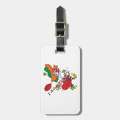 Dollige vrouw die clown loopt bagagelabel (Voorkant verticaal)