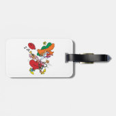Dollige vrouw die clown loopt bagagelabel (Achterkant horizontaal)