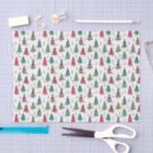 Dollige Whimsical Versierde Kerstbomen Doodles Tissuepapier (Craft)