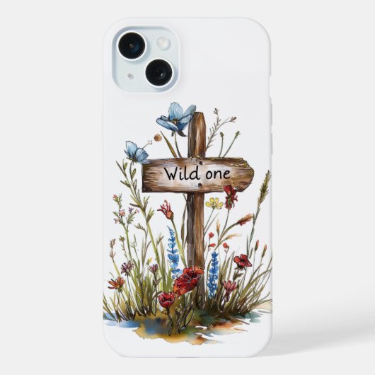 Dollige Wilde Bloem Wilde Eén iPhone Hoesje (Achterkant)