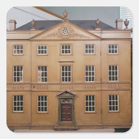 Doll's house, Neo-Classical Adam Style, c.1810 Vierkante Sticker (Voorkant)