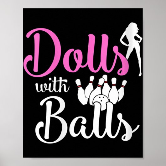 Dolls met ballen - Bowling Girls team Bowler Poster (Voorkant)