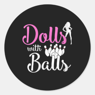 Dolls met ballen - Bowling Girls team Bowler Ronde Sticker