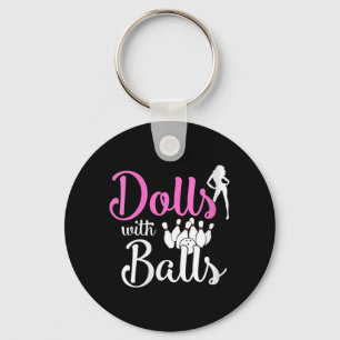 Dolls met ballen - Bowling Girls team Bowler Sleutelhanger