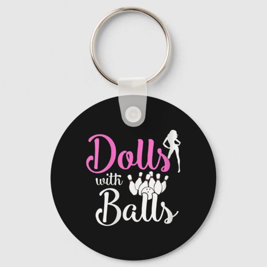 Dolls met ballen - Bowling Girls team Bowler Sleutelhanger (Voorkant)