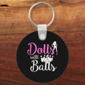 Dolls met ballen - Bowling Girls team Bowler Sleutelhanger (Voorkant)