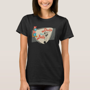 Dolls met  retro van Balls die Bowling met T-shirt