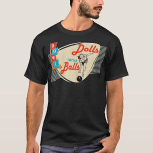 Dolls met retro van Balls die Bowling met T-shirt