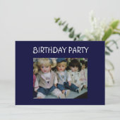 DOLL'S STIJLE BIRTHDAY PARTY KAART (Staand voorkant)
