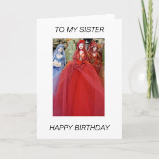 Dolls TO MY SISTER HAPPY BIRTHDAY Kaart