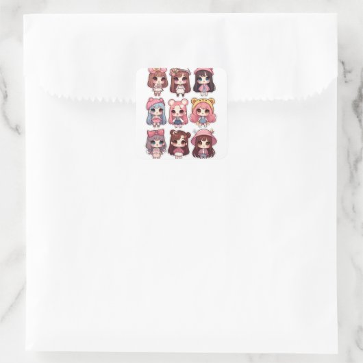 Dolly 2 vierkante sticker (Tas)