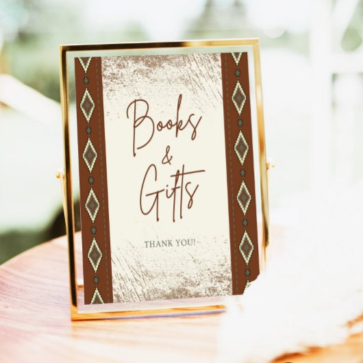 DOLLY Aztec rustieke Westerne boeken en geschenken Reclamebord Met Voetstuk