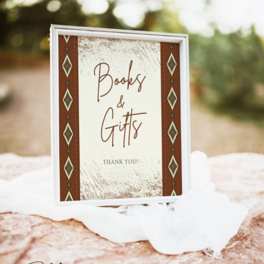 DOLLY Aztec rustieke Westerne boeken en geschenken Reclamebord Met Voetstuk