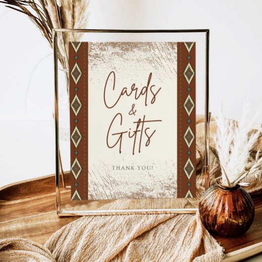 DOLLY Aztec rustieke Westerne Kaarten en geschenke Reclamebord Met Voetstuk