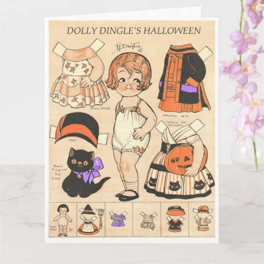 Dolly Dangle's Halloween🦇 Reproduction Paper Doll Kaart (Orchidee)