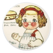 Dolly Dingle Paper Doll art Vintage 🤶  Keramische Knop (Voorkant)