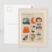 DOLLY DINGLE PAPER DOLL BRIEFKAART (Voorkant / Achterkant)