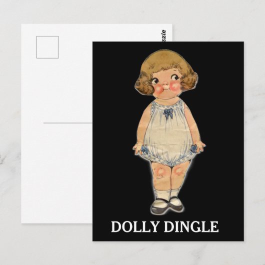 DOLLY DINGLE PAPER DOLL BRIEFKAART (Voorkant / Achterkant)