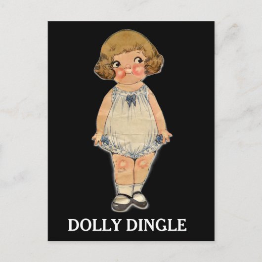 DOLLY DINGLE PAPER DOLL BRIEFKAART (Voorkant)