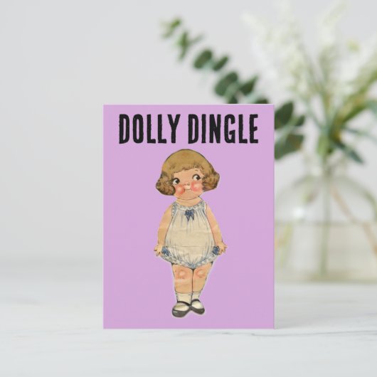 DOLLY DINGLE PAPER DOLL BRIEFKAART (Staand voorkant)