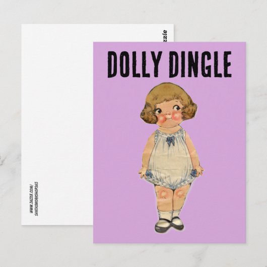 DOLLY DINGLE PAPER DOLL BRIEFKAART (Voorkant / Achterkant)
