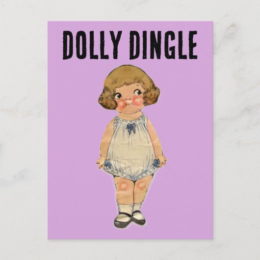 DOLLY DINGLE PAPER DOLL BRIEFKAART (Voorkant)