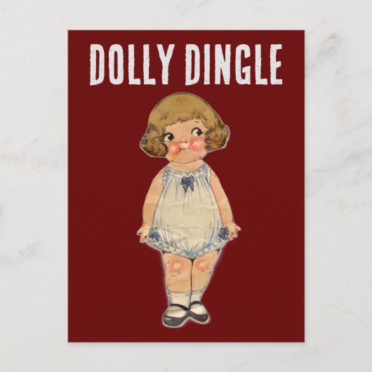 DOLLY DINGLE PAPER DOLL BRIEFKAART (Voorkant)