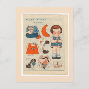 DOLLY DINGLE PAPER DOLL BRIEFKAART