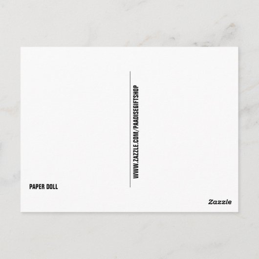 DOLLY DINGLE PAPER DOLL BRIEFKAART (Achterkant)