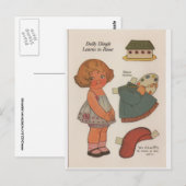 DOLLY DINGLE paperdoll Learn to paint Postcard Briefkaart (Voorkant / Achterkant)