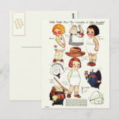 Dolly Dingle Play Boy and Girls Paper Dolls Briefkaart (Voorkant / Achterkant)