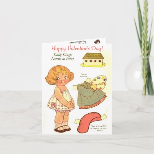 Dolly Dingle Two Paper Dolls Valentijn Card Feestdagen Kaart (Voorkant)