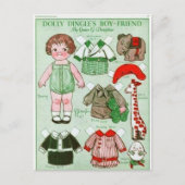 Dolly Dingle's Boy Friend Paper Doll Briefkaart (Voorkant)