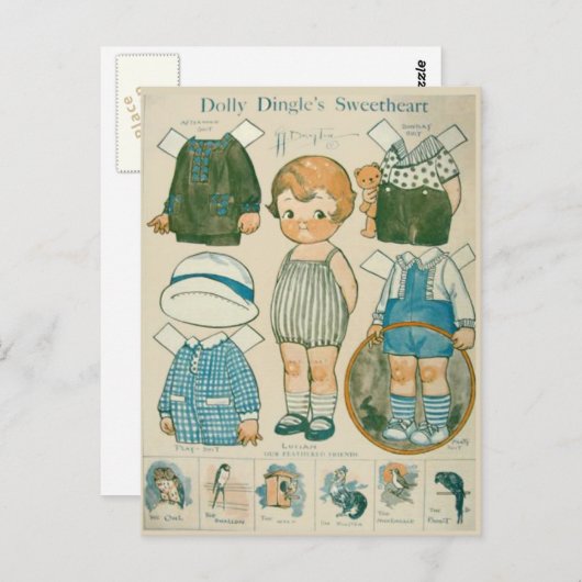 Dolly Dingle's Briefkaart met een dolfijnvriendeli (Voorkant / Achterkant)