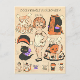 Dolly Dingle's Halloween papieren poppen 🎎  Feestdagenkaart