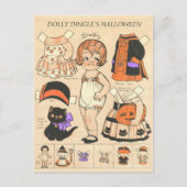 Dolly Dingle's Halloween papieren poppen 🎎  Feestdagenkaart (Voorkant)