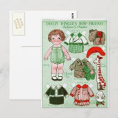 Dolly Dingle's Jongensvriend Papieren Poppenkaart Briefkaart (Voorkant / Achterkant)
