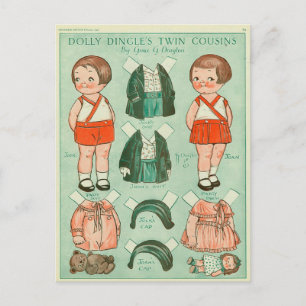 Dolly Dingle's Tweeling Neven en Nichten Papieren Briefkaart