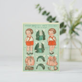 Dolly Dingle's Twin Cousins Paper Doll Briefkaart (Staand voorkant)