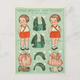 Dolly Dingle's Twin Cousins Paper Doll Briefkaart