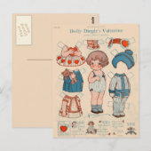 Dolly Dingle's Valentijnspapieren Poppen Postkaart (Voorkant / Achterkant)