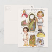 Dolly Dingle's Wereldreis Papieren Poppen Herdruk Briefkaart (Voorkant / Achterkant)