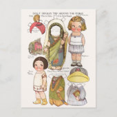 Dolly Dingle's World Trip Paper Dolls Reprint Briefkaart (Voorkant)