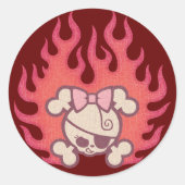 Dolly Flames Ronde Sticker (Voorkant)