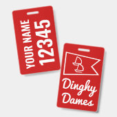 Dolly Label / Sail Bag Label met naam en zeilnumme Badge (Voor- en achterkant)