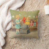 Dolly Laundry Girl Vintage Playing Dolls Cute Kussen (Deken)